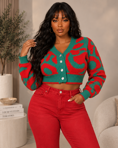 Knit Crop Cardigan (Plus)