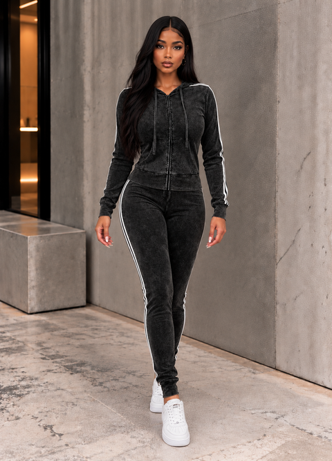 Washed Hoodie Top & Pants Set