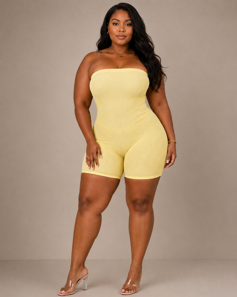 Ribbed Mini Tube Romper (Plus)