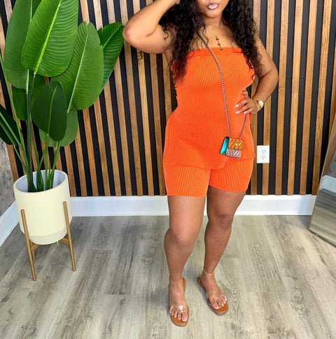 Ribbed Tube Top & Shorts Set