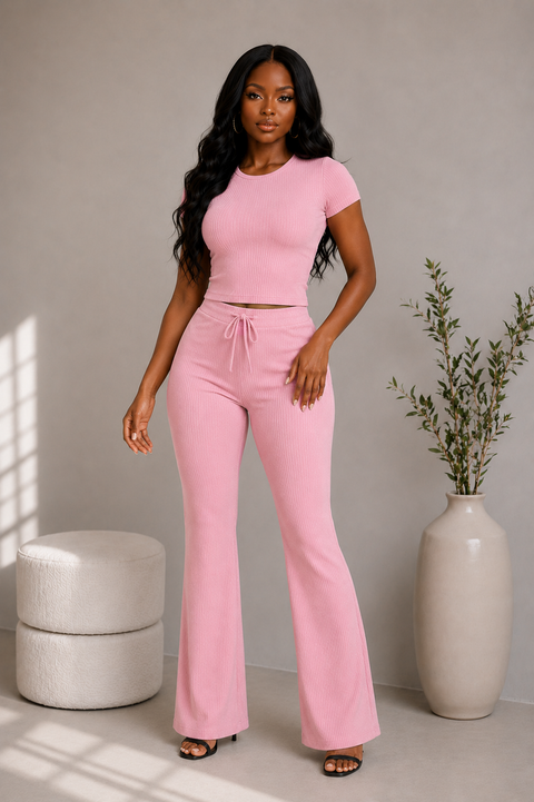 Ribbed Top & Pants Set