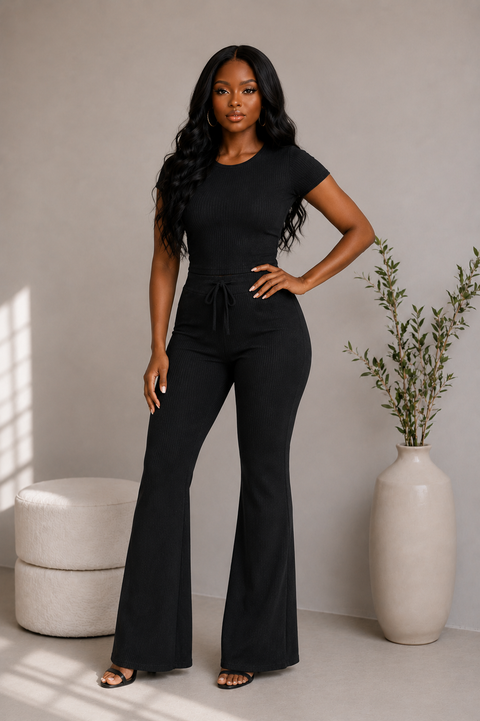 Ribbed Top & Pants Set