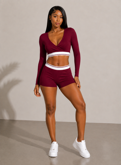Elastic Band Top & Short Set
