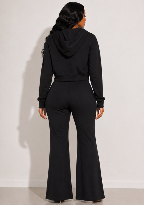Cropped Zip Up Hoodie & Sweatpants Set