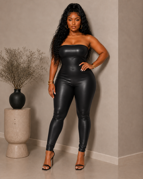 PU Tube Jumpsuit (Plus)