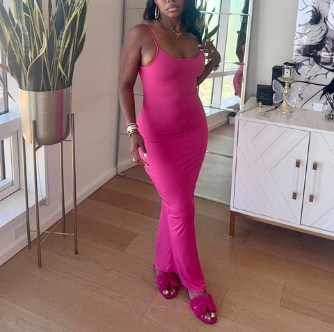 Ribbed Spaghetti Mermaid Dress