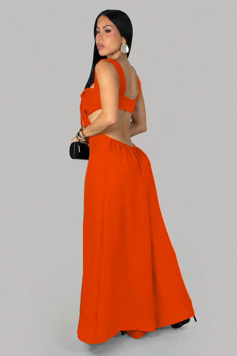 Front Bow Wide Leg Jumpsuit