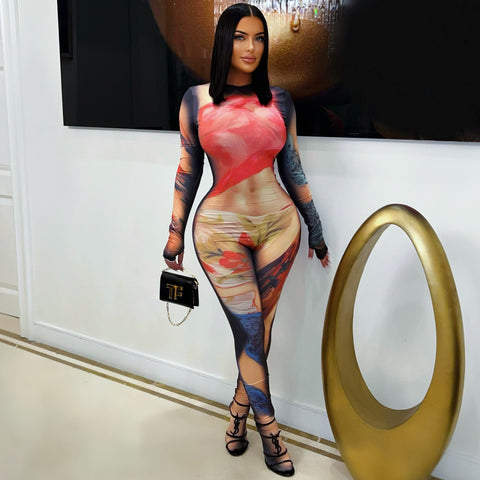 Multi Color LS Jumpsuit