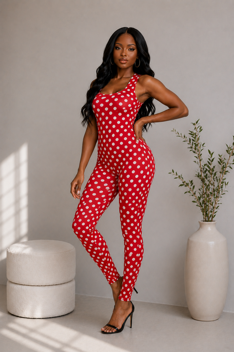 Polka Dot Tank Jumpsuit
