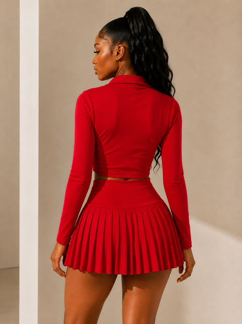 Yoga Half Zip Top & Skort Set