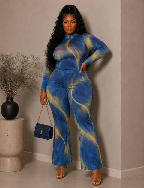 Mesh LS Bodysuit & Pants Set (Plus)