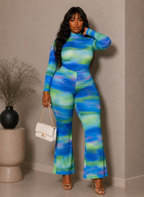 Mesh LS Bodysuit & Pants Set (Plus)