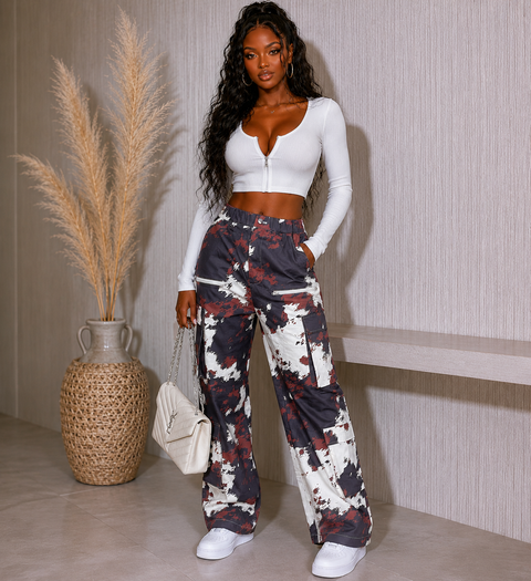 Printed Cargo Pants