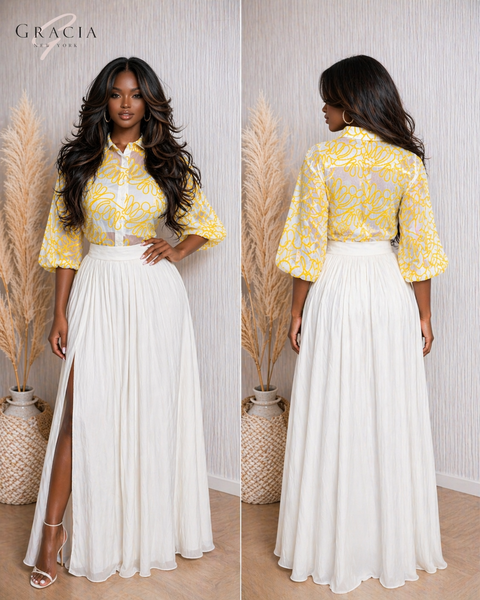 Sheer Puff Sleeve Top