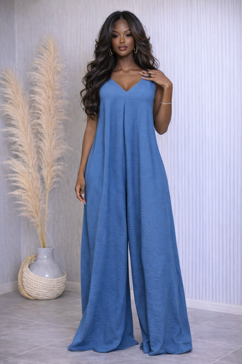 Solid Tank Woven Jumpsuit