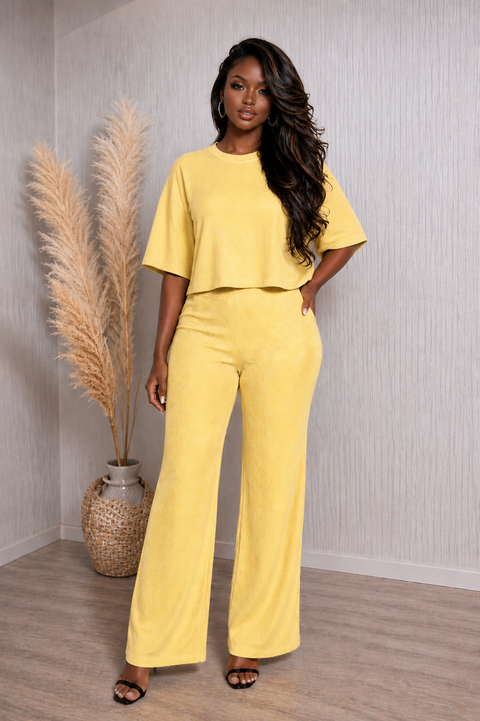 Ribbed Top & Pants Set