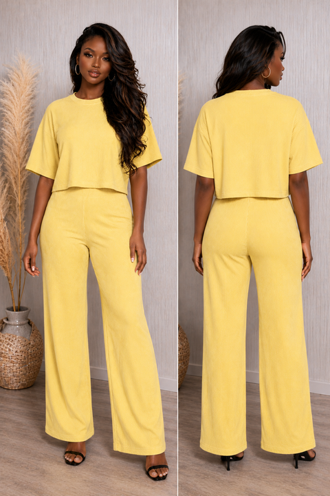 Ribbed Top & Pants Set