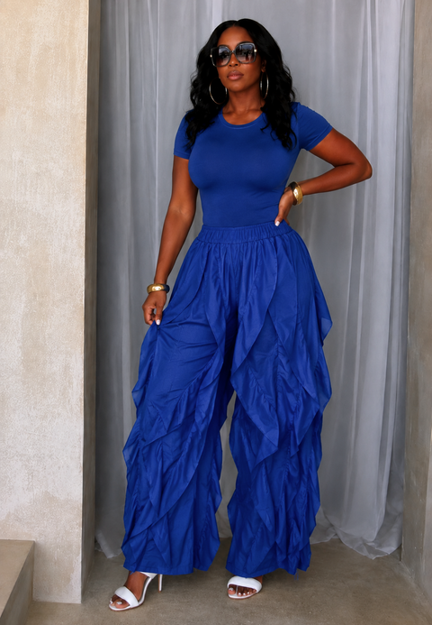 Ruffle Drawstring Jogger Pants