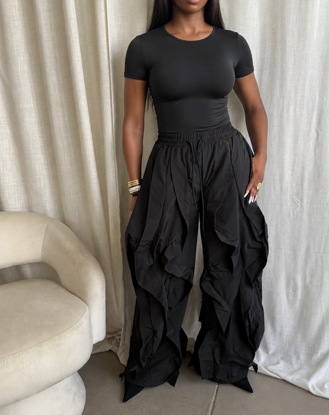 Ruffle Drawstring Jogger Pants