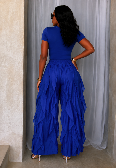 Ruffle Drawstring Jogger Pants