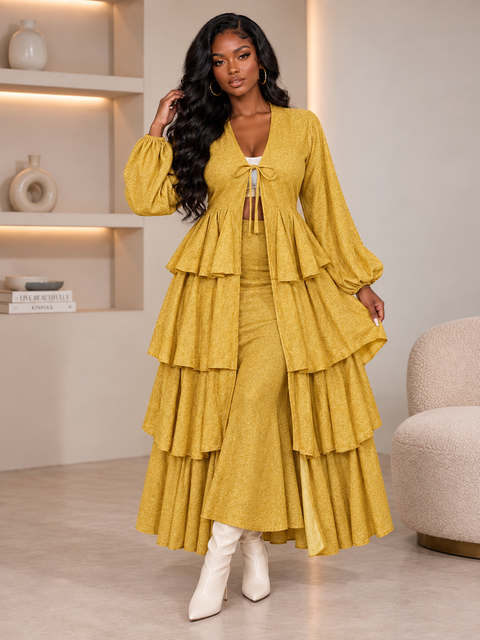 Tiered Tie Front Duster