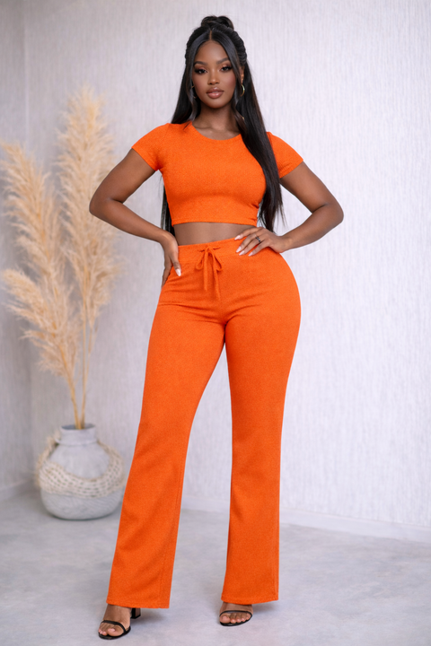 Ribbed Top & Pants Set