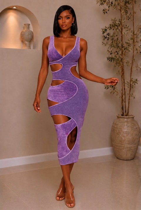 Washed Cutout Maxi Dress