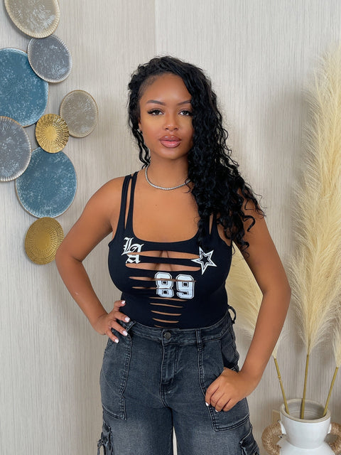 Front Cut Out Tank Bodysuit