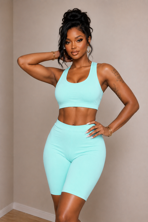 Bra Top & Biker Short Set