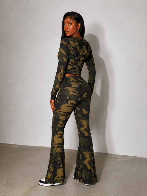 Printed Hoodie Jacket & Pants Set
