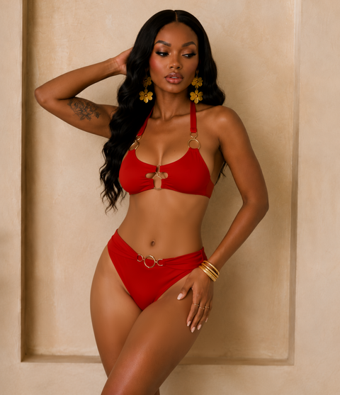 Gold Circle Trim Bikini Set