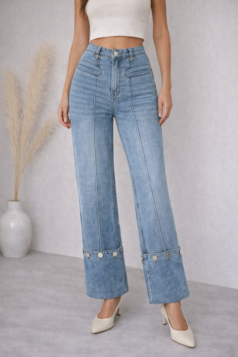 Cuffs With Button Detail Jeans