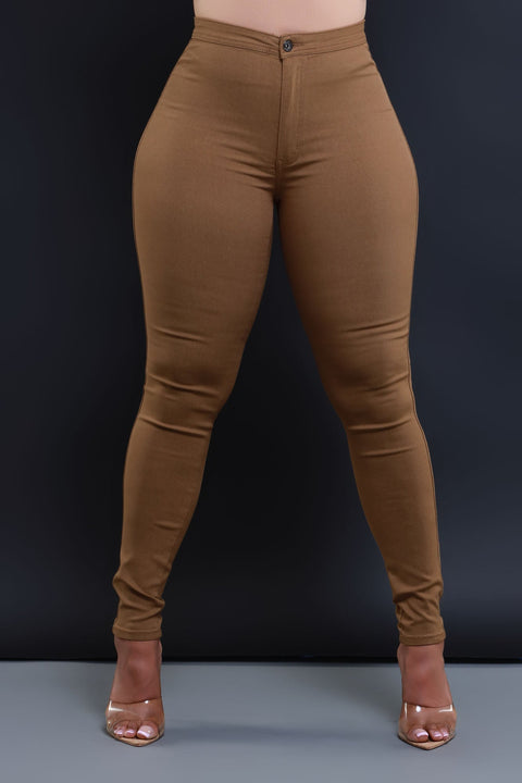 High Waist Stretch Pants (Plus)