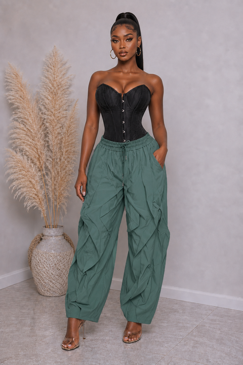 Ruffle Drawstring Jogger