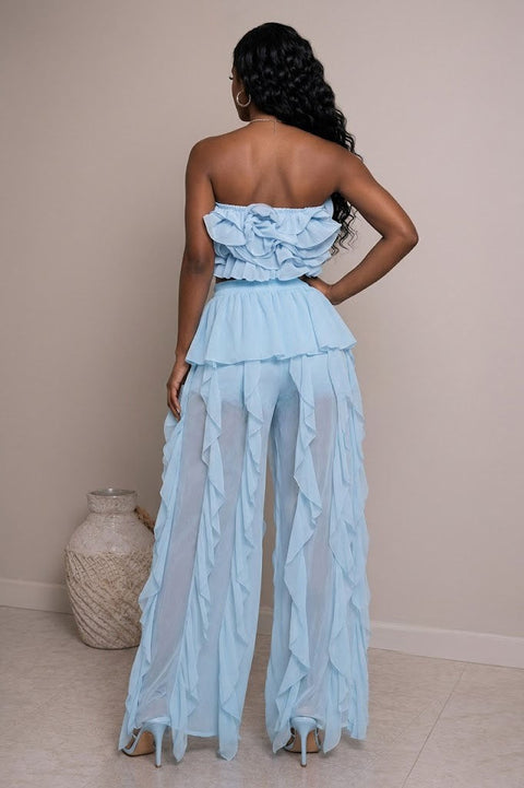 All Ruffle Tube Top & Pants Set