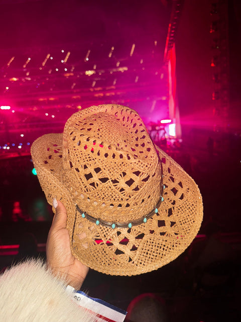 Boho Link Straw Cowboy Hat
