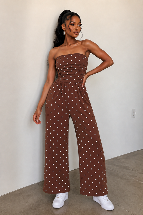 Polka Dot Tube Jumpsuit