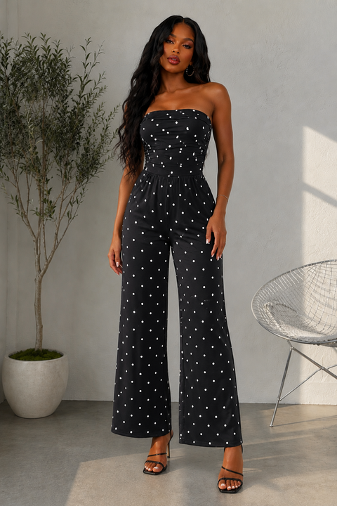 Polka Dot Tube Jumpsuit