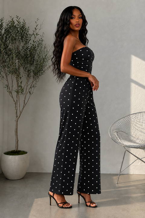 Polka Dot Tube Jumpsuit