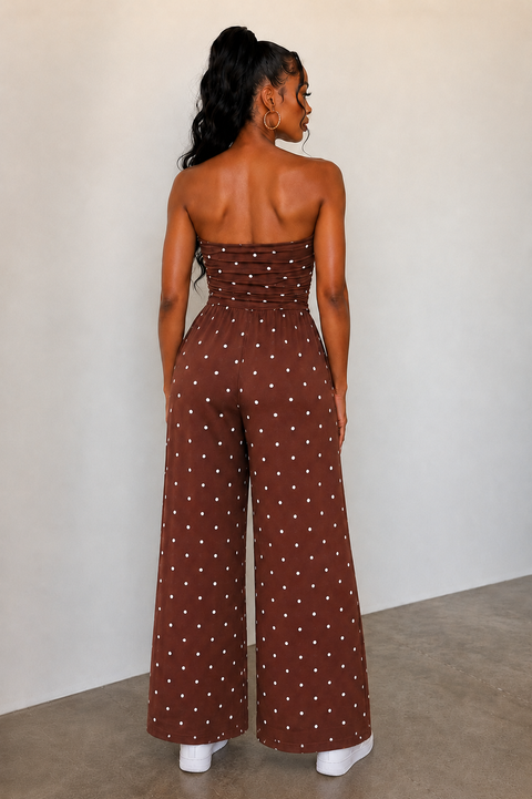 Polka Dot Tube Jumpsuit