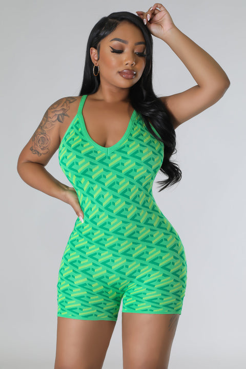 Pattern X-Back Knit Romper