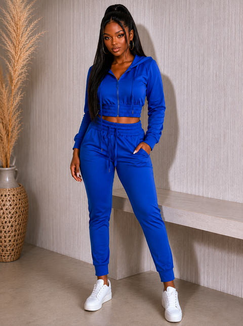 F.Terry Zip Down Jacket & Pants Set