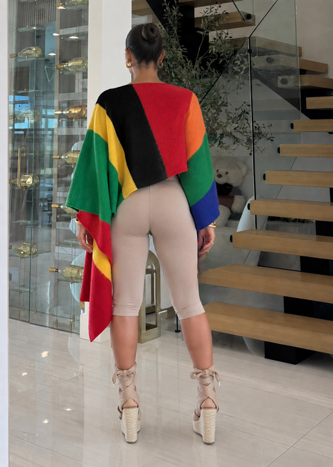 Asymetric Color Sweater Top