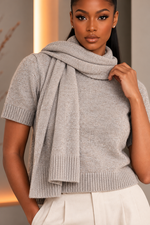 Knit Top With Scarf