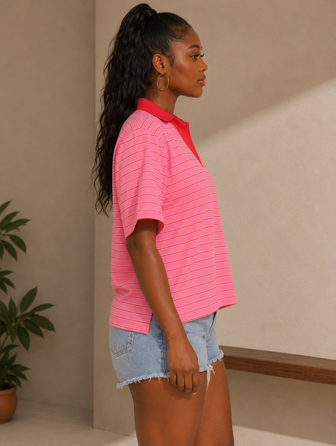Striped Collar Top