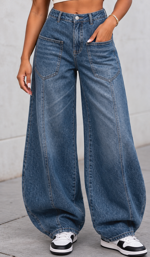 Washed Barrel Jeans