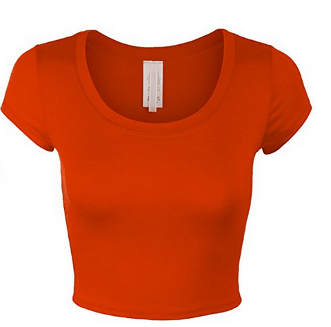 S/S Solid Crop Top