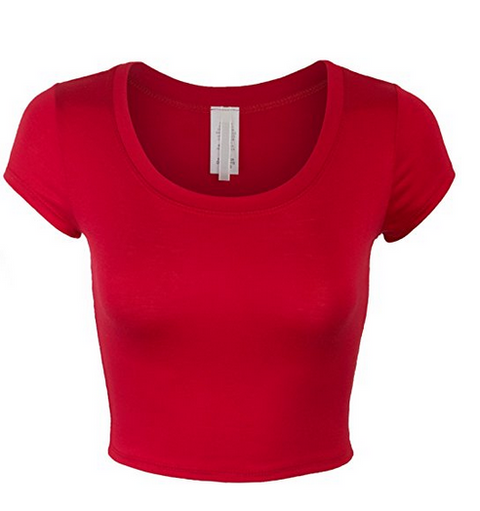 S/S Solid Crop Top