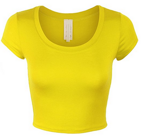 S/S Solid Crop Top