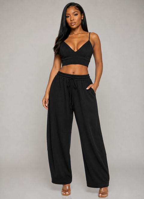 Bra Top With Bolero & Pants Set